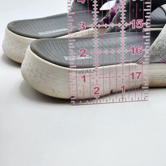 Skechers Go Walk Flex Gray Multi Blossom Slide Sandals Size 10 - Picture 12 of 12